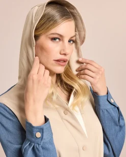 Parka mit Denim Details