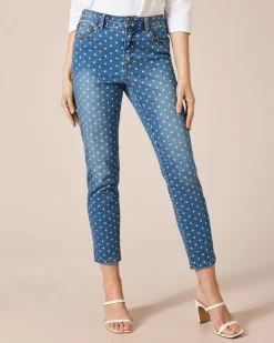 5-Pocket-Denim mit Punktedruck
