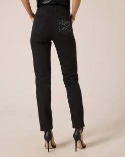 5-Pocket-Jeans mit Strassverzierung