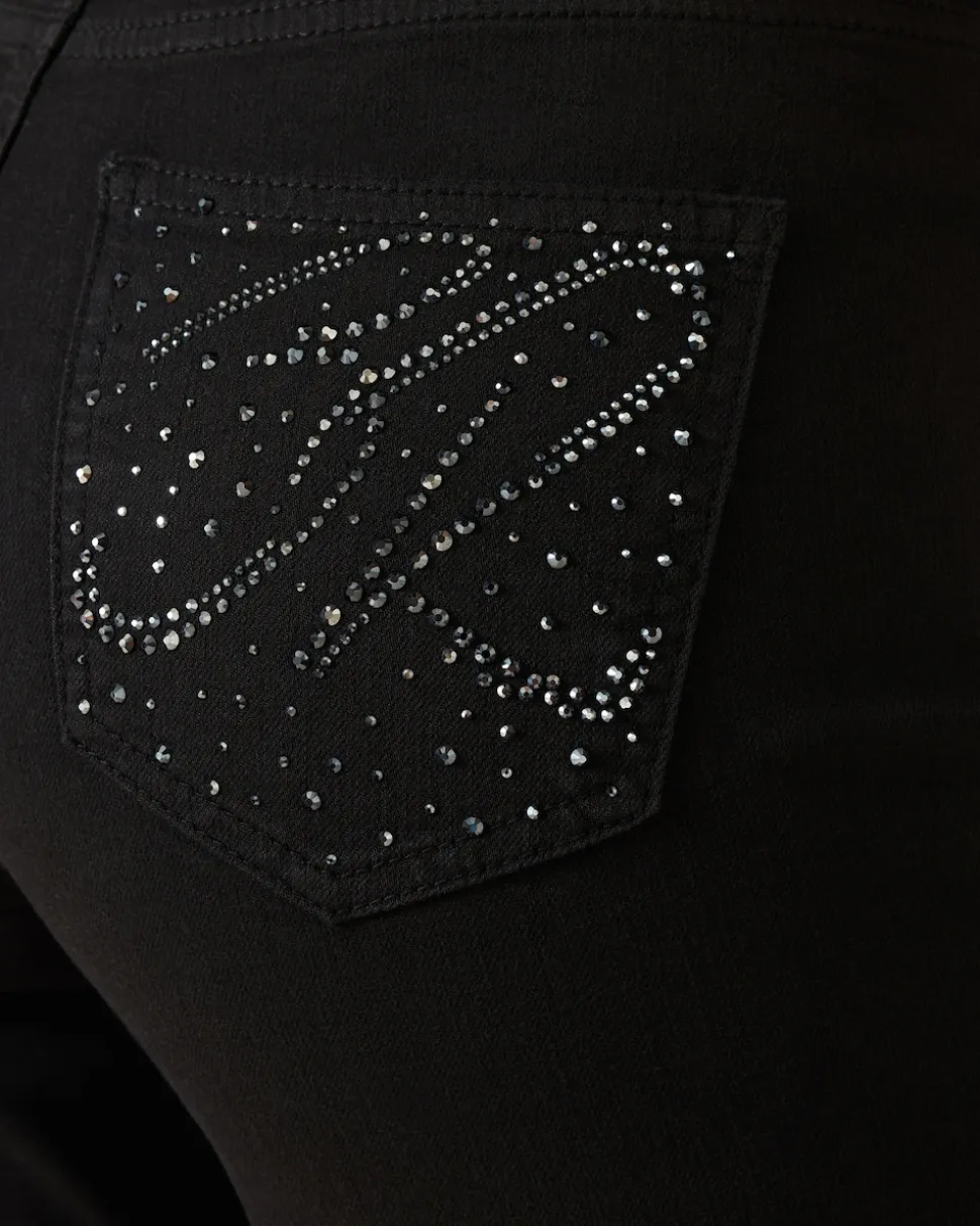 5-Pocket-Jeans mit Strassverzierung