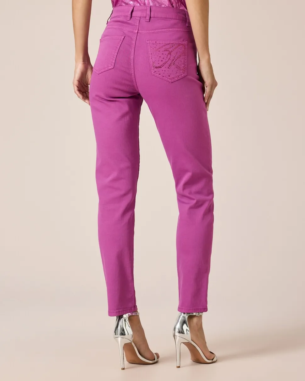 5-Pocket-Jeans mit Strassverzierung