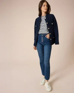 5-Pocket Stretch-Denim geknöpft