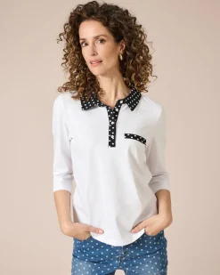 Poloshirt mit Punkte-Deko