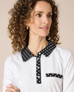 Poloshirt mit Punkte-Deko