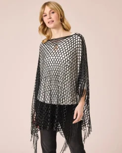Poncho mit Fransen