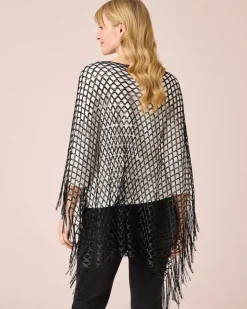 Poncho mit Fransen