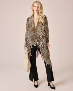 Poncho mit Quasten
