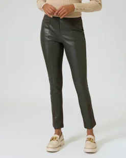 Ponte-Hose mit Leder-Imitat