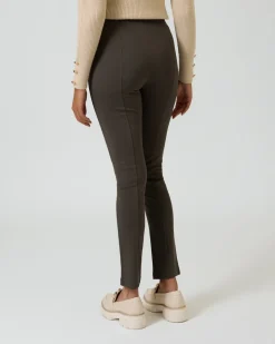 Ponte-Hose mit Leder-Imitat