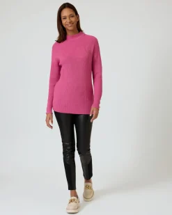 Ponte-Hose mit Leder-Imitat