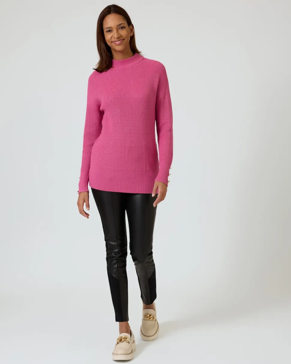 Ponte-Hose mit Leder-Imitat