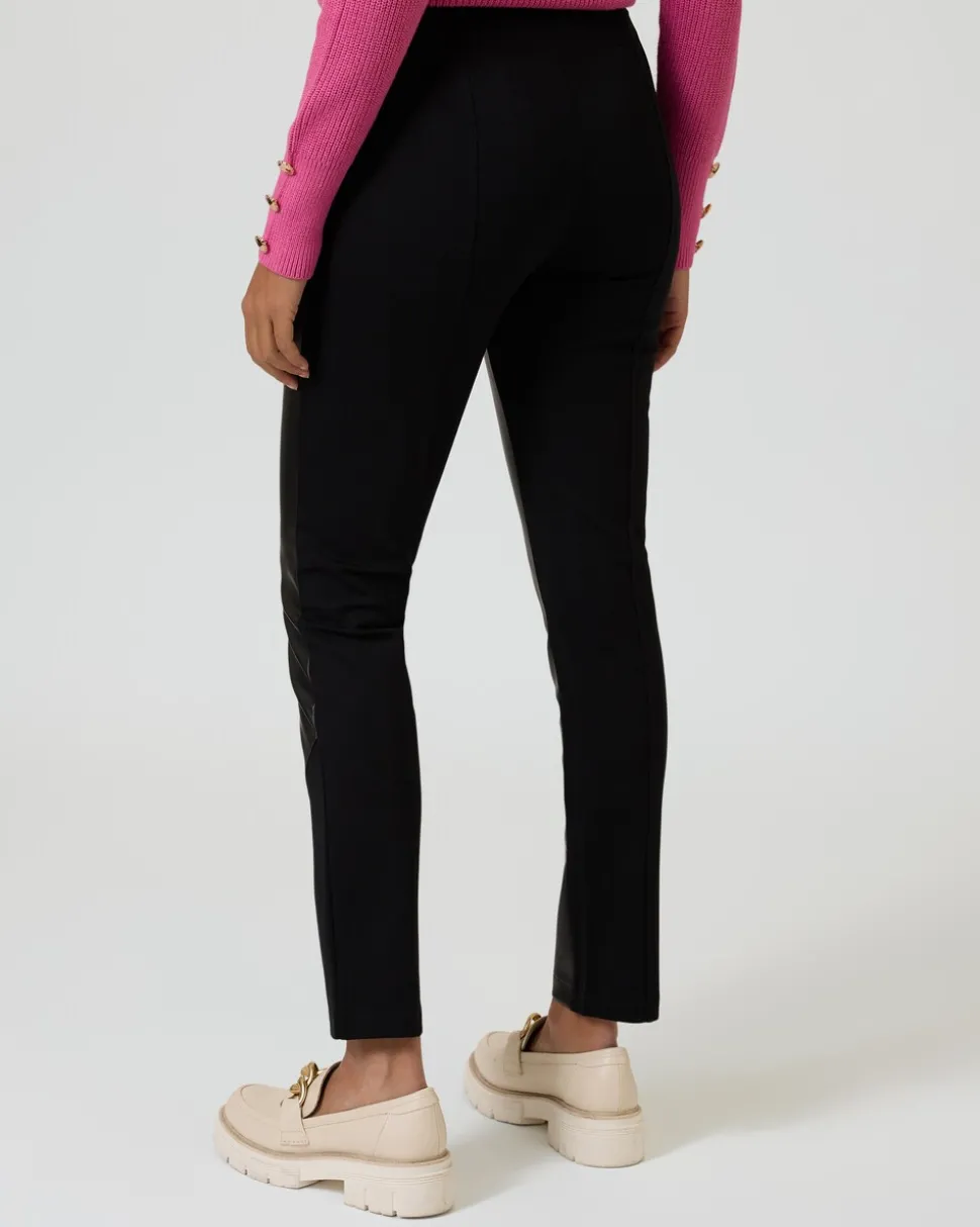 Ponte-Hose mit Leder-Imitat