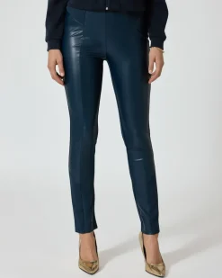 Ponte-Hose mit Leder-Imitat