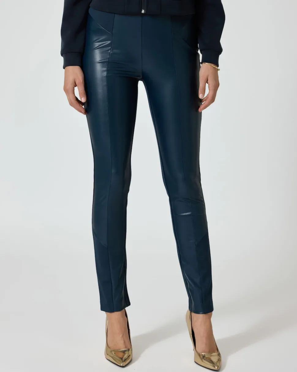 Ponte-Hose mit Leder-Imitat
