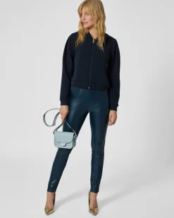 Ponte-Hose mit Leder-Imitat