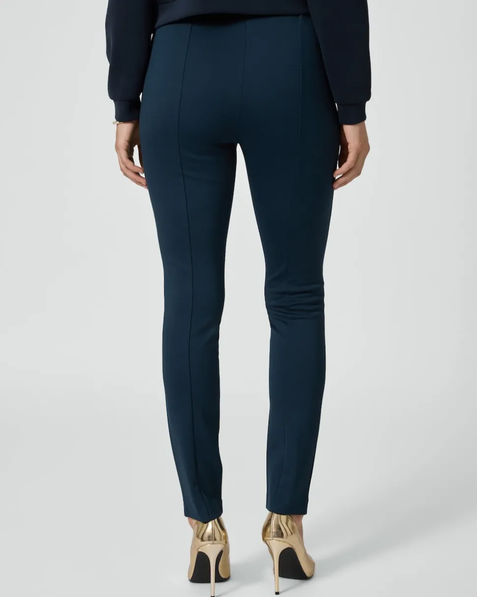 Ponte-Hose mit Leder-Imitat