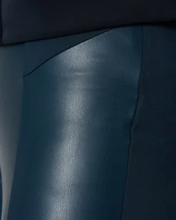 Ponte-Hose mit Leder-Imitat