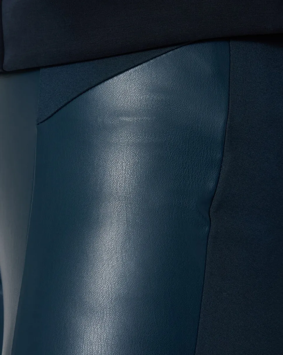 Ponte-Hose mit Leder-Imitat