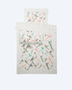 Premium Satin Wendebettwäsche "Kolibri", 3tlg.