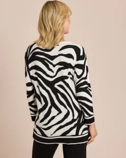 Pullover im Zebra-Design mit Key-Hole