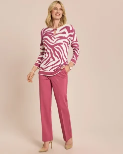 Pullover im Zebra-Design mit Key-Hole