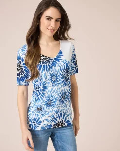 Pullover mit abstraktem Blumendruck
