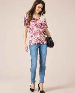 Pullover mit abstraktem Blumendruck