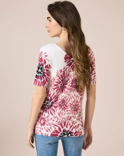 Pullover mit abstraktem Blumendruck