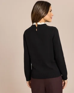 Pullover mit Blusenkragen