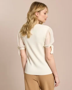 Pullover mit Chiffon-Ärmeln