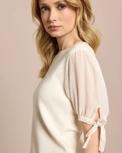 Pullover mit Chiffon-Ärmeln