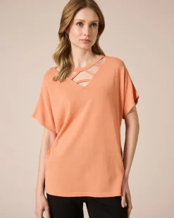 Pullover mit Cut-Outs am Ausschnitt