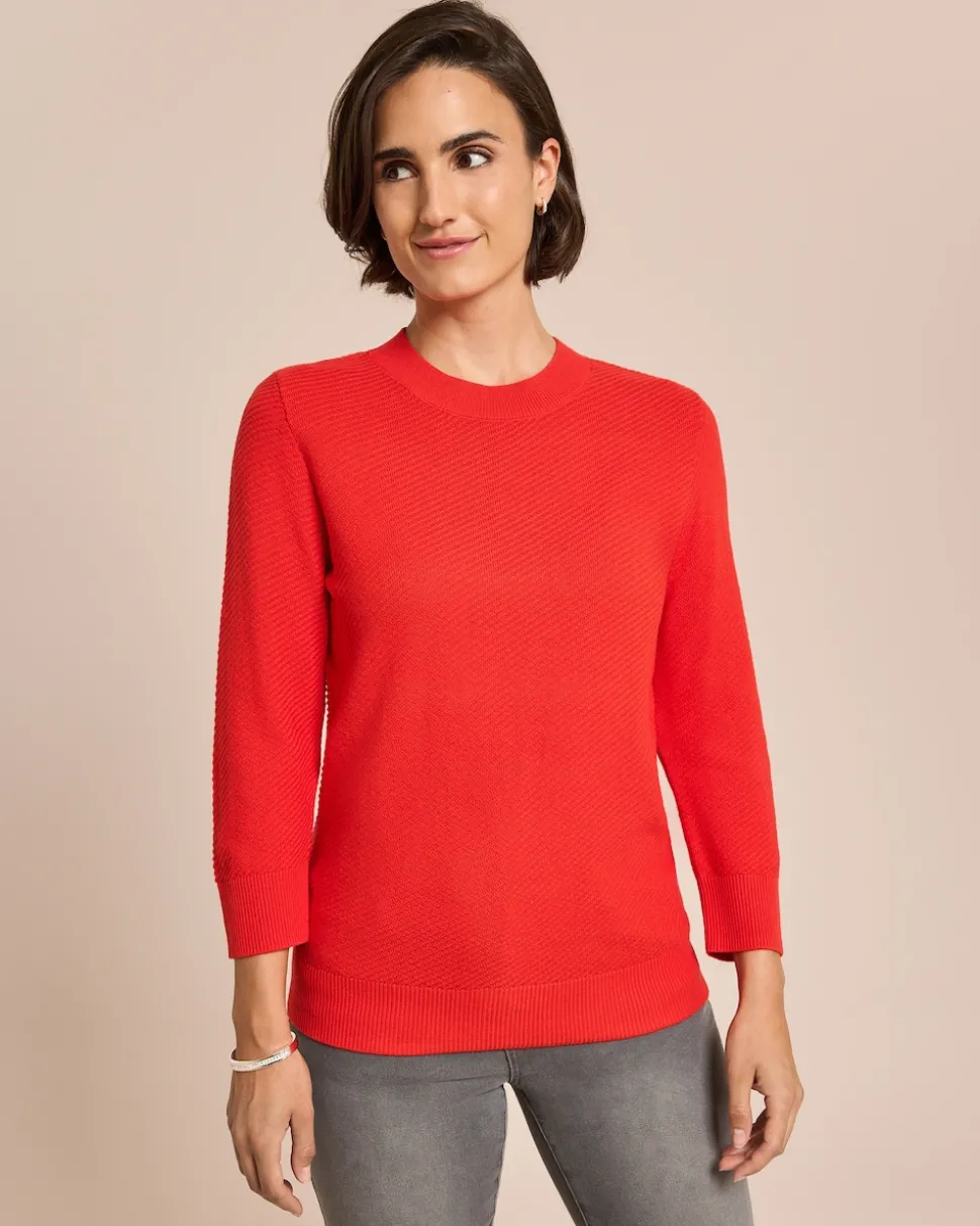 Pullover mit diagonaler Streifenstruktur