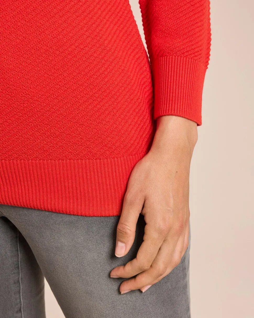 Pullover mit diagonaler Streifenstruktur