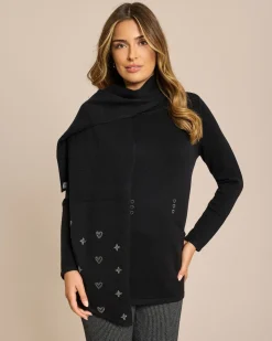 Pullover mit Eingrifftaschen & Schal