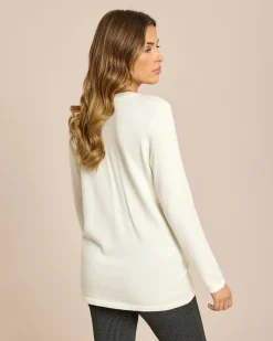 Pullover mit Eingrifftaschen & Schal
