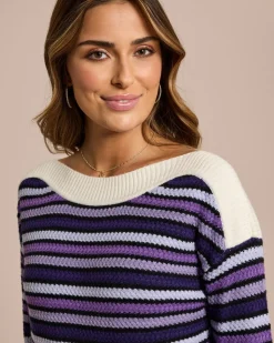 Pullover mit farbigen Streifen