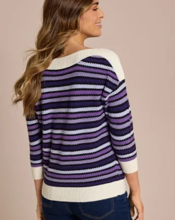 Pullover mit farbigen Streifen