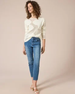 Pullover mit floralem Lochmuster