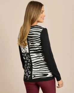 Pullover mit Jacquard Muster Animal