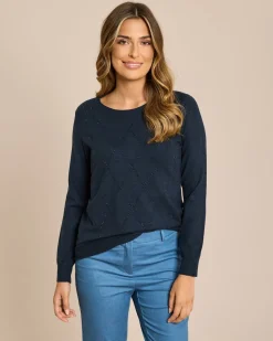 Pullover mit Karo-Design in Strass