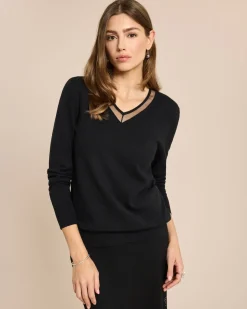 Pullover mit Mesheinsatz