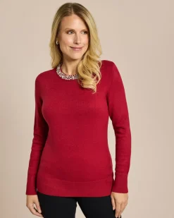 Pullover mit Perlendeko
