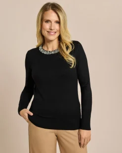 Pullover mit Perlendeko