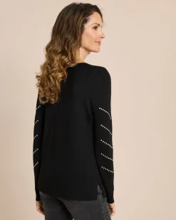 Pullover mit Steinchenbesatz