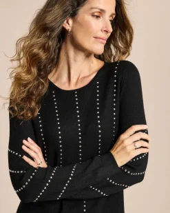 Pullover mit Steinchenbesatz