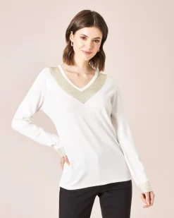 Pullover mit Strasssteindekoration