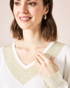 Pullover mit Strasssteindekoration