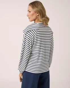 Pullover mit Streifen & Kragen