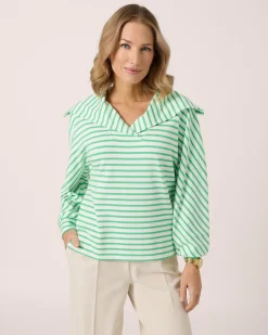 Pullover mit Streifen & Kragen